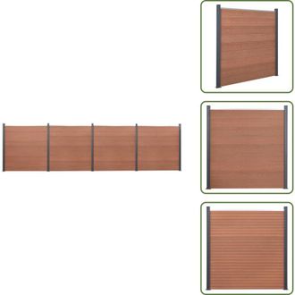 vidaXL Pannelli in WPC - vidaXL Set Pannello di Recinzione Marrone 699x186 cm in WPC - Recinzione residenziale