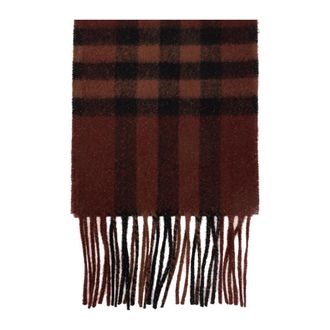 Burberry Kasjmieren sjaal met franjes - unisex - Accessoires - Rood - Maat: ONE Size Kasjmier
