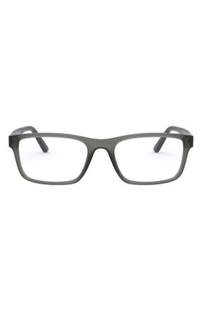 Polo Ralph Lauren Ralph Lauren 55mm Rectangular Optical Glasses in Transparent Grey at Nordstrom