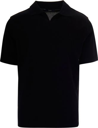 Herno Double-Layered Piquet Polo with Ribbed Accents