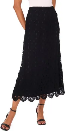Vince Camuto Crochet Cotton Blend Maxi Skirt in Rich Black at Nordstrom, Size 00