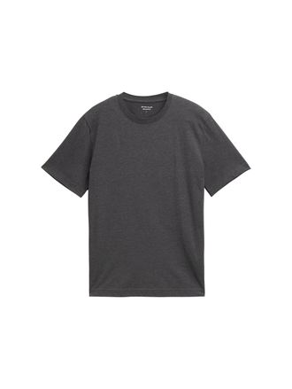 Tom Tailor T-Shirt TOM TAILOR, Herren, Gr. S, grau (dunkelgrau melange), Single Jersey, Obermaterial: 60% Baumwolle, 40% Polyester, meliert, regular fit taillenb