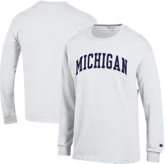 Champion Mens Champion White Michigan Wolverines Basic Arch Long Sleeve T-Shirt at Nordstrom, Size Xx-Large