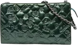 Chanel Borsa Pre-owned Vintage in Vernice Emboss&eacute; - - Pre-owned - Donna - Verde - ONE SIZE
