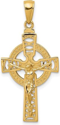 Diamond2Deal 14k Yellow Gold Polished Celtic Crucifix Pendant