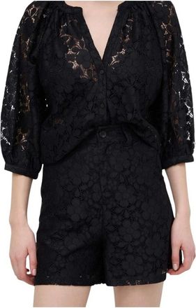 Desigual Lace Shorts - Dames - Bermuda - Zwart - S - Polyester - Korte Broeken