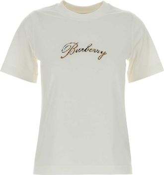 Burberry White Cotton T Shirt