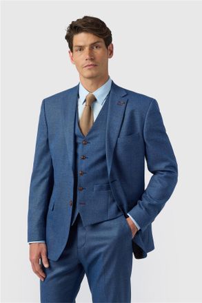 Antique Rogue Mens Single Breasted Long Sleeve Two Button Regular Suit Jacket in Light Blue - Size 40 (Chest)