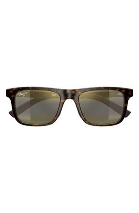 Maui Jim Moaka 52mm PolarizedPlus2 Rectangular Sunglasses in Brown at Nordstrom