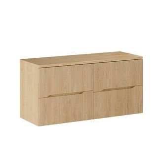 Petits Meubles Mueble bajo lavabo 120cm encimera paneles laminados y mdf roble claro