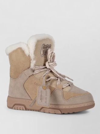 Off-white winter sneaker boot round toe rubber sole