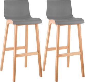 Clp Clp - Set De 2 Taburetes Hover Asiento De Polipropileno Gris