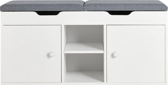 SoBuy Scarpiera da Ingresso Cassapanca Portascarpe con Cuscino FSR96-W - Sobuy