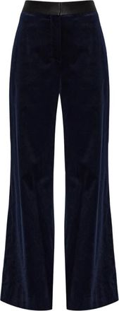 Victoria Beckham Alina Trouser - Dames - Wijde Broeken - Blauw - 2XS - Satijn - Broeken