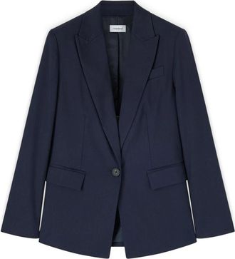 Motivi Enkelrijige cady blazer - Dames - Blazers - Blauw - 2XL - Leer - Jassen