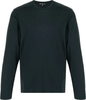 James Perse Tops, Heren, Blauw, S, Katoen, Luxe Lotus Lange Mouw T-shirt