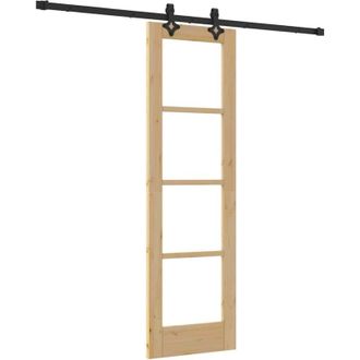 vidaXL Puerta Corredera Orkdal Natural Y Negro 61 X 198,5 Cm Vidaxl