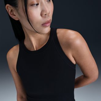 Nike Womens Zenvy Rib Dri-FIT Tank Top in Black | HF2765-010