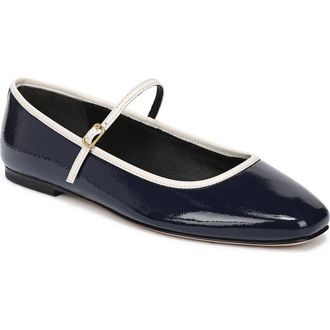 Veronica Beard Ellie Mary Jane Flat in Navy/Ecru at Nordstrom, Size 6.5
