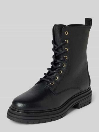 Tommy Hilfiger Schn&uuml;rstiefel aus fein genarbtem Leder in Black, Gr&ouml;&szlig;e 37