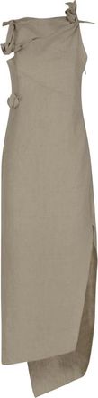 Coperni Linnen Bloemen Jurk - Dames - Casual kleedjes - Beige - S - Linnen - Kleedjes