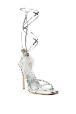 Azalea Wang Womens Missy Stiletto Sandal In Silver