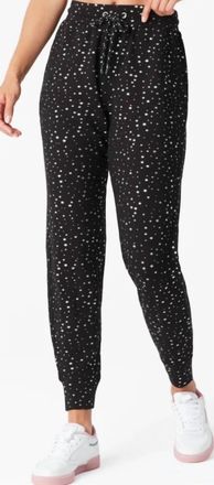Terez Foil Printed Jogger Stars In Black/silver