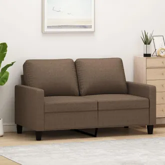 vidaXL Sof&aacute; De 2 Plazas De Tela Marr&oacute;n 120 Cm Vidaxl