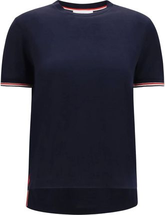 Thom Browne T-shirt van wolmix - Dames - Tops - Blauw - Maat: S Wol