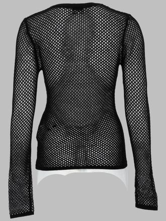 Ganni Mercerized Organic Cotton Mesh Tank Top - Black