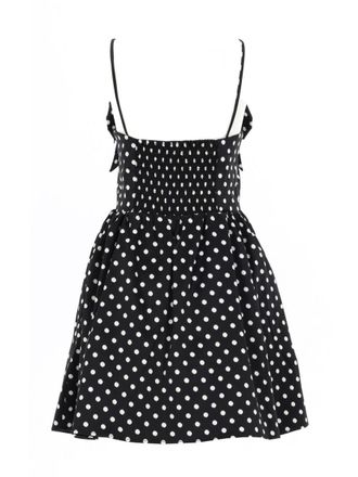 Ganni Polka Dot Recycled Polyester Mini Dress - Black