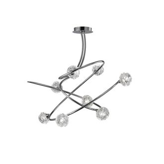 Netlighting Maremagnum Semi Flush Ceiling 8 Light G9 Polished Chrome in Silver