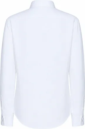 Polo Ralph Lauren Womens Shirt Slim-Fit Cotton White With Pony Embroidery