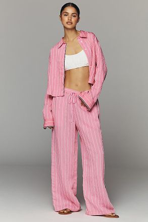 Maeve Brooklin Tie-Front Printed Pull-On Pants by Maeve