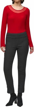 Joseph Ribkoff Long Sleeve Mesh Neck Top In Red