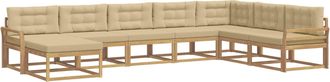 vidaXL Conjunto De Sof&aacute;s De Exterior 8 Uds. Y Beige Vidaxl