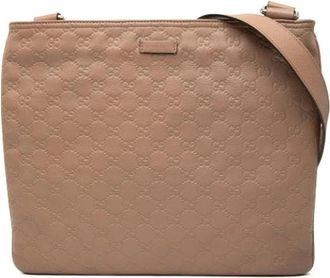 Gucci Pre-owned Leather gucci-bags - Dames - Vintage Schoudertas - Bruin - ONE Size - Vintage