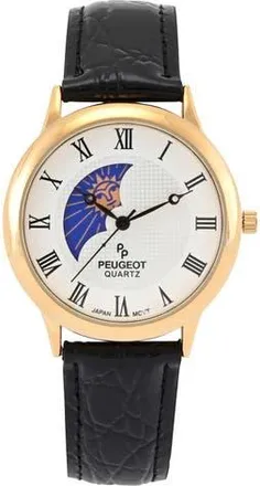 Peugeot Vintage Left Window Sun Moon Leather Watch- 38MM in Black at Nordstrom