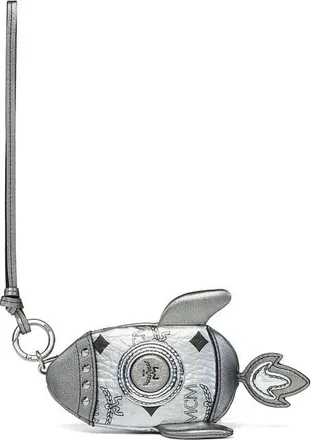 MCM Aren Rocket Pouch Charm in Visetos in Silver at Nordstrom