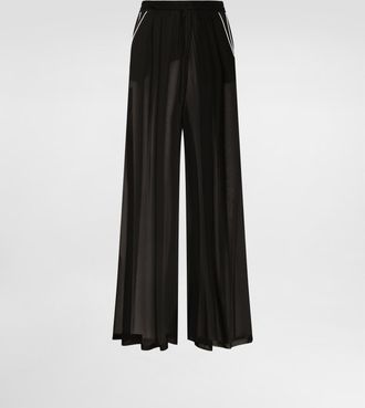Dolce & Gabbana Chiffon Trousers - Woman Pants And Shorts Black Silk 40