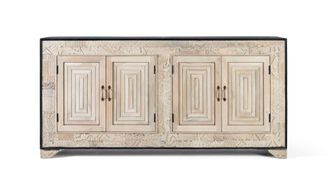 Giner&Colomer Aparador con cuatro puertas y detalles tallados a mano 195cm