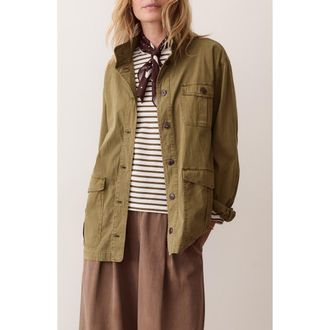 Marine Layer Blake Ripstop Utility Jacket in Dark Olive at Nordstrom, Size X-Large