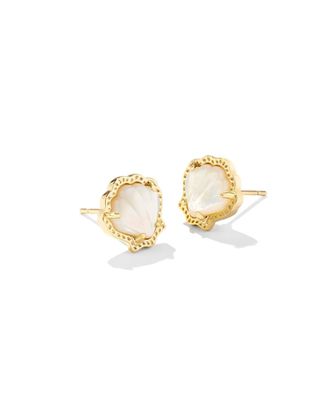 Kendra Scott Brynne Shell Stud Earrings In Gold