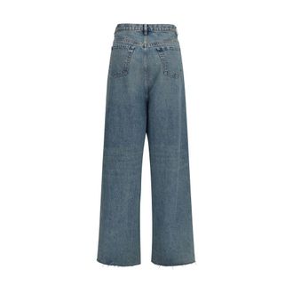 Maison Margiela Womens Blue Cotton High-Waisted Jean Clothing