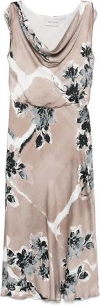 Ermanno Scervino Gedrukte zijden jurk in beige - Dames - Casual kleedjes - Veelkleurig - M - Kleedjes