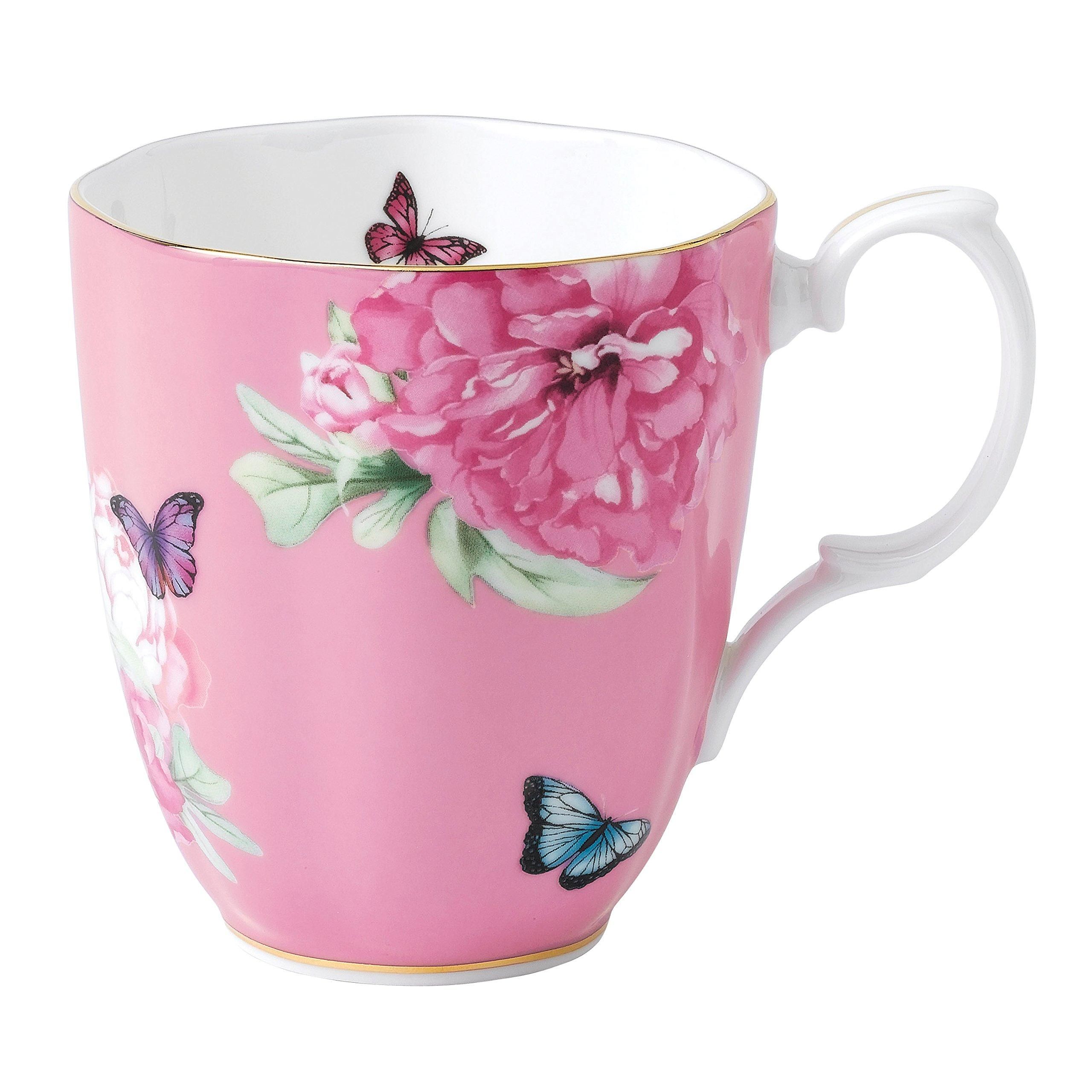 Royal Albert Teetasse & Untertasse – Modern Vintage Rosen-Konfetti, Knochenporzellan Mit Goldrand