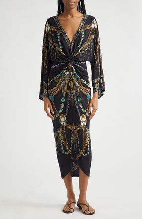 Camilla Amulets & Alchemy Print Twist Front Long Sleeve Jersey Dress in Amulets And Alchemy at Nordstrom, Size X-Small