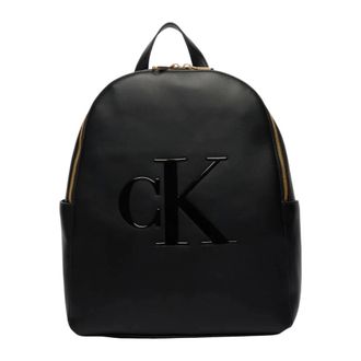 Calvin Klein Backpacks, female, Black, Size: ONE SIZE Bold CK Backpack