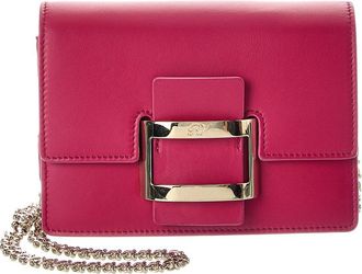 Roger Vivier Logo Leather Clutch