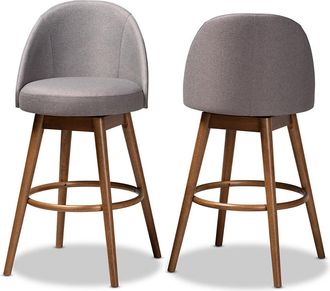 Design Studios Dnu Design Studios Set Of 2 Carra Mid-Century Modern Swivel Bar Stools